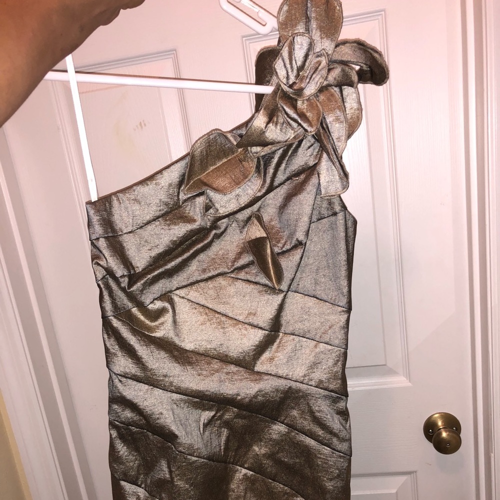 Gold mini dress